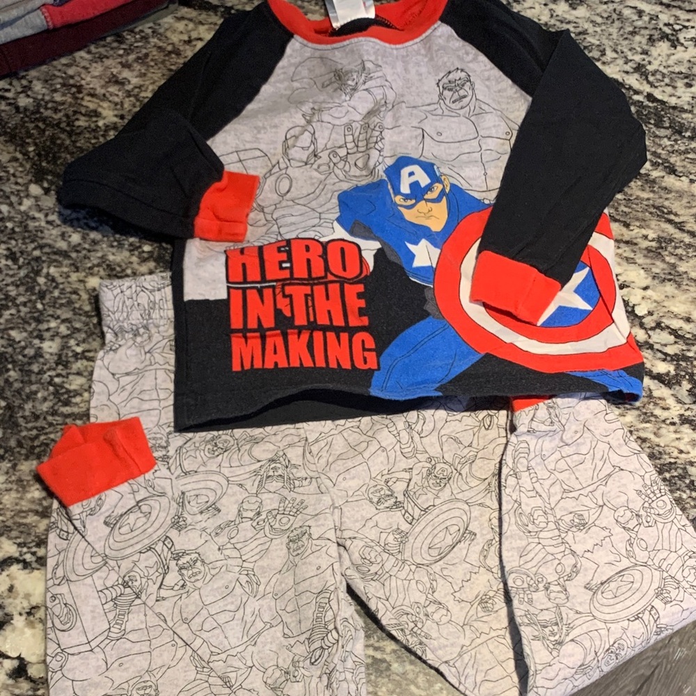 Marvel Kids Superhero Costume Set - Black, Red, Blue, and Gray